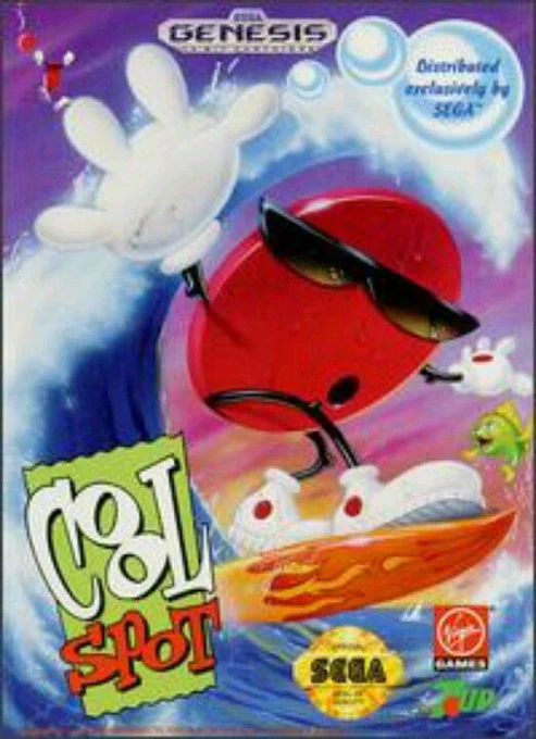 Another Sega genesis game box art, This one is Cool Spot, where it was the red spot from 7up logos but a video game for some reason. 