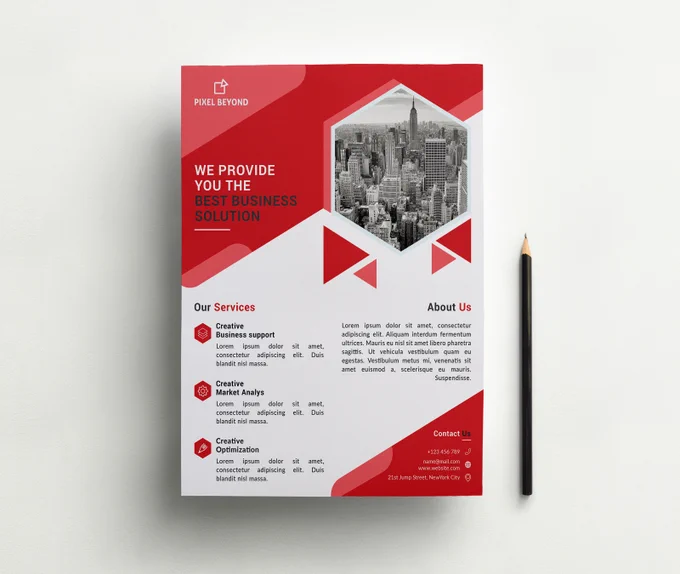 Professional Business Flyer Design that helps your business to grow very fast. A flyer is a marketing material that will help to know about your business to the people. People can easily find and know much by getting a flyer of your business. A flyer is a short description of your business. 