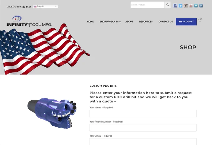 Custom PDC Bits from Infinity Tool MFG