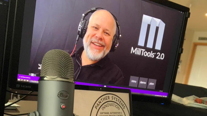 Dan Schott from @panthergrade presents MillTools 2.0 #MES and TestCentral quality tracking systems to #pulpandpaper customers in preparation for major updates from Panther Systems.