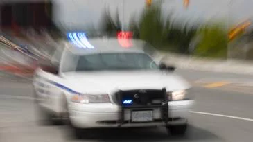 Police with motion blur