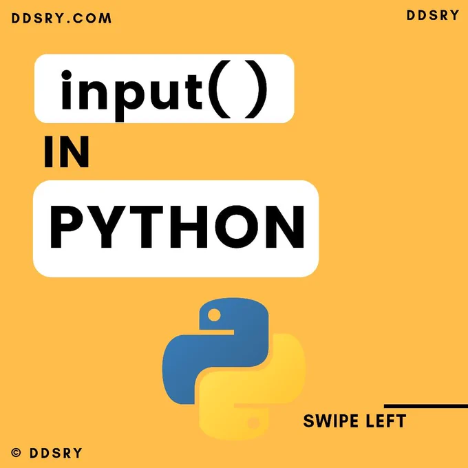 input() Function in Python:
In Python it is easyt to take input from the user and to display data on screen.
input is used to take input from the user and to store into a variable.
use input() function to take input and to store in to a variable.