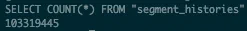 This is a screenshot of some database code that tells us there are 103319445 splits in the database
