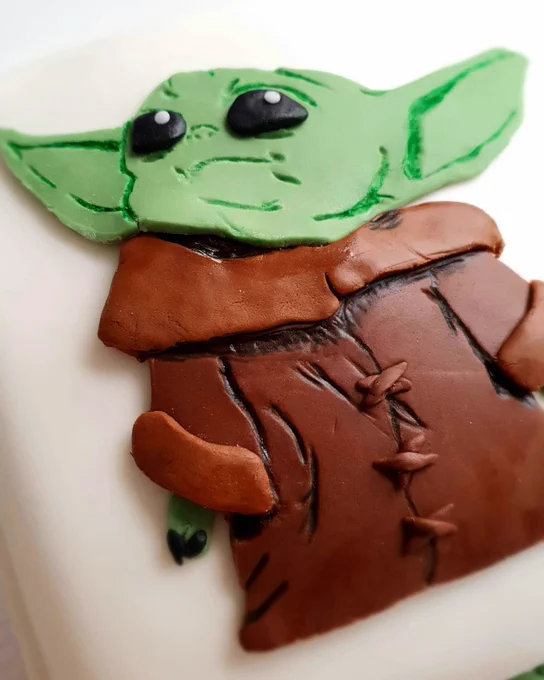 Baby yoda birthday cake