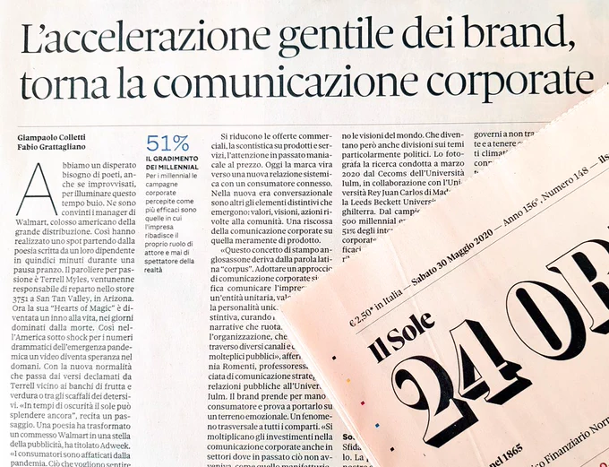 Il corporate storytelling sul Sole24Ore