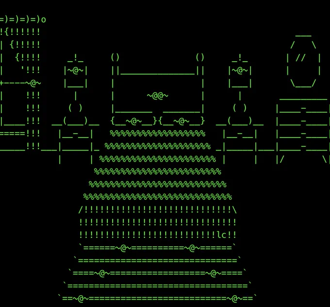 ASCII art hotel room