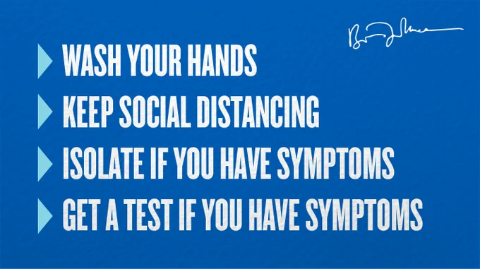 - Wash your hands
- Keep social distancing
- Isolate if you have symptoms
- Get a test if you have symptoms