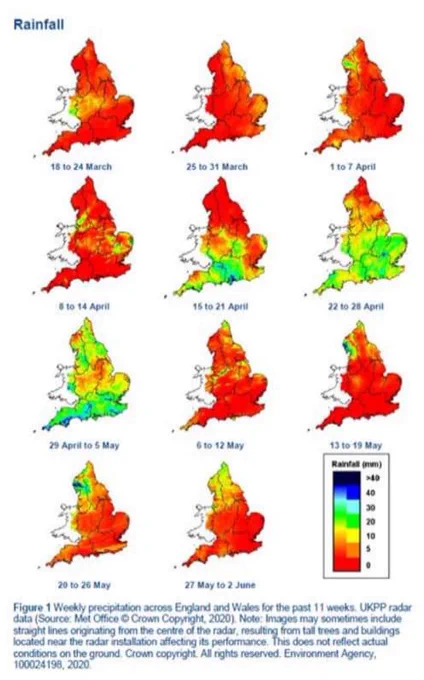 UK rainfall for the past 11 weeks
