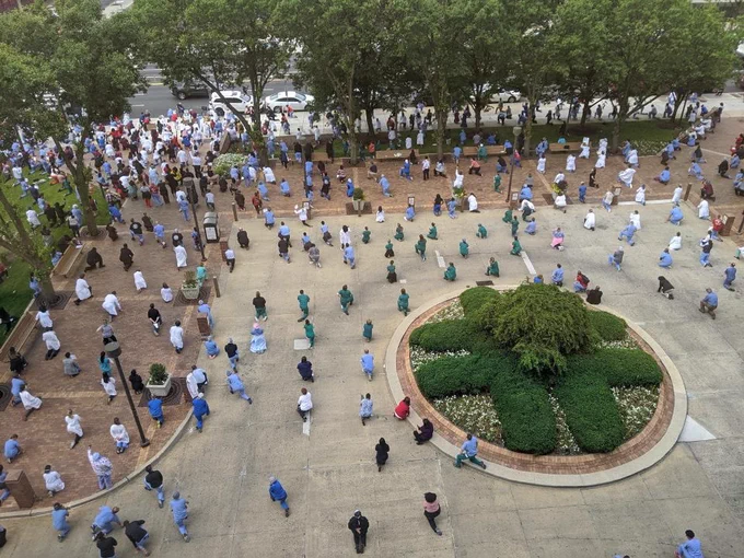 100s kneel at TUH for racial justice