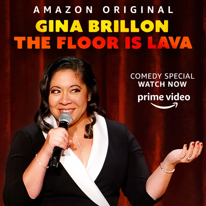 Picture of Gina Brillon for her Prime Video special Gina Brillon:The Floor Is Lava