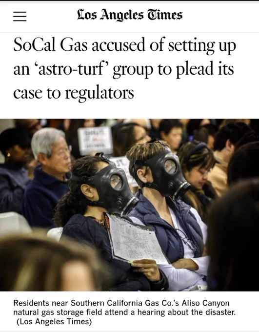 SoCalGas accused of setting up an AstroTurf group to plead its case to regulators headline
