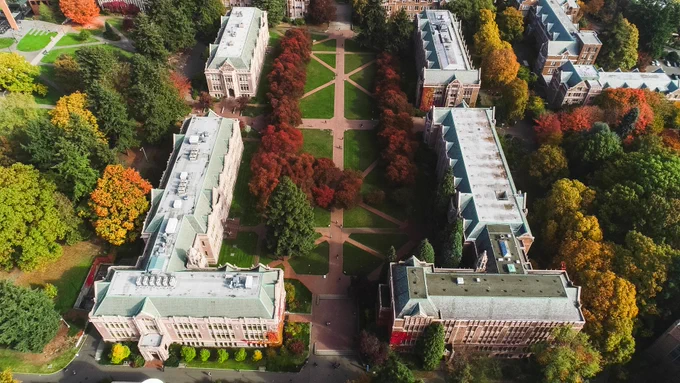 Drone shot of the Quad taken fall of 2018.