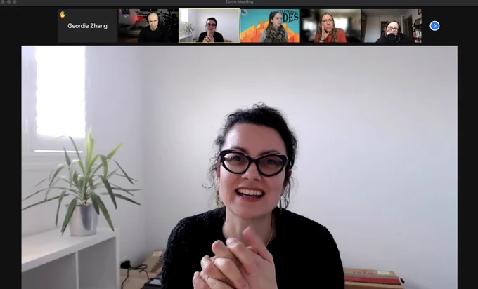 Zoom screenshot of Dr Margaret Osborne talking about student engagement