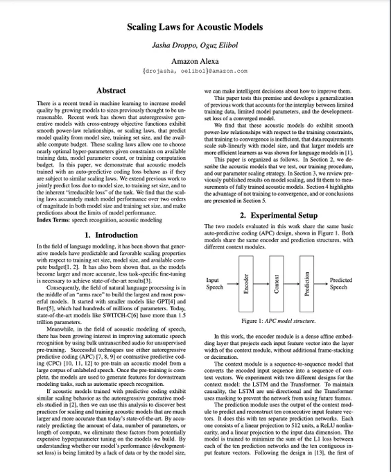 Scaling Laws for Acoustic Models
