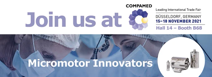 Mirmex will attend the Compamed Tradeshow in November. Hall 14 Both B68. We'll be happy to discuss SBLDC motors for Medical Powered Tools with you. 