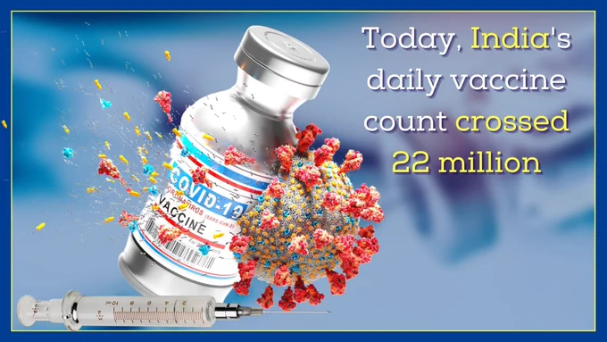 Today, India's daily vaccine count crossed 22 million. I have informed Dr Aniruddha (Sadguru Aniruddha) about it. He lauds this achievement, saying it is 'commendable, praiseworthy & does us proud'. His blessings are with all Healthcare Workers, Govt machinery & all concerned.
