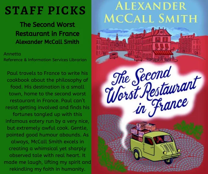 Paul travels to France to write his cookbook about the philosophy of food. His destination is a small town, home to the second worst restaurant in France. Paul can’t resist getting involved and finds himself tangled up with this infamous eatery run by a very nice, but extremely awful cook. Gentle, pointed good humour abounds.  Whimsical and yet sharply observed with real heart, making me laugh and lifting my spirits.