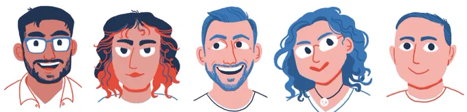Several speaker avatar drawings

