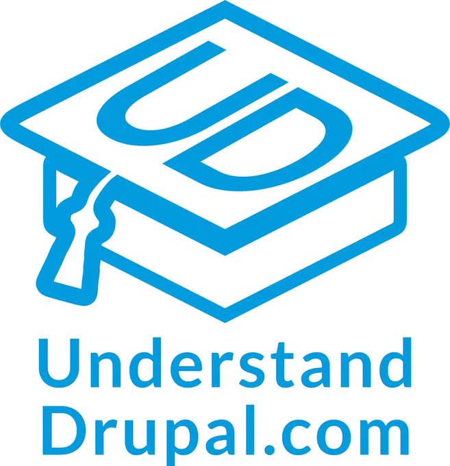 Understand Drupa.com logo which is a graduation cap with "UD" on top.