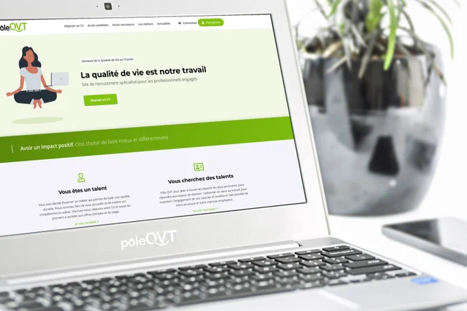 Lancement site internet poleqvt.fr, une plateforme de recrutement spécialisée dans les métiers d'avenir centrés sur l'Humain. QVT, RSE, Développement durable, Environnement, Biodiversité,