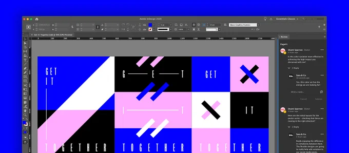 Colorful poster with squares of varying color created by designer Shanti Sparrow. 