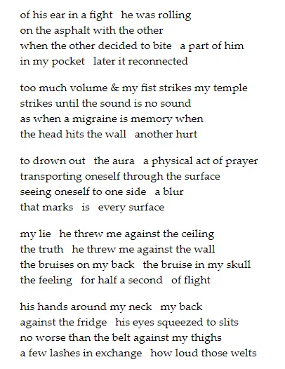 Stanzas 7-11 of Brian Henry's "Safest Human"