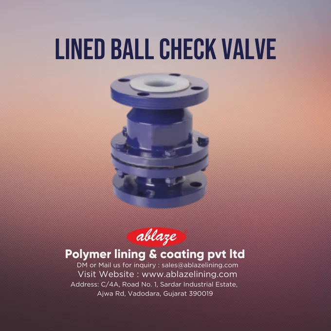 Lined ball check valve