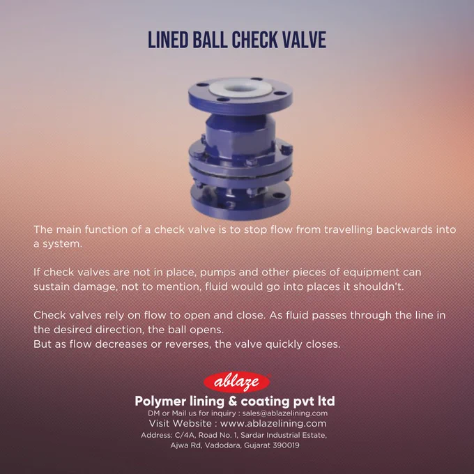 lined ball check valve