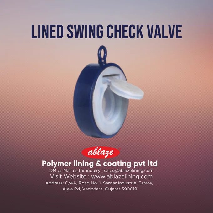 lined swing check valve by ablaze lining and coating
