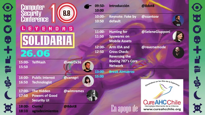 Conferencia Hacker Solidaria en Ayuda de @CureAHC Chile. #enfermedadesraras #solidaridad #solidario #solidarity