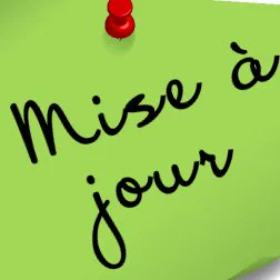 Post-it avec mention "Mise à jour" pour les smartphones KAPSYS SmartVision2 et SmartVision2 Premium