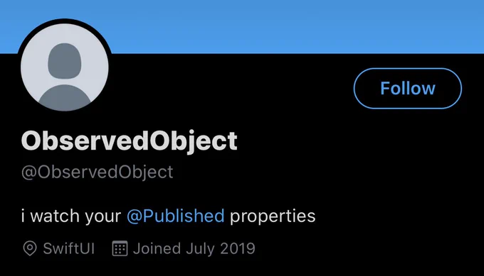 @ObservedObject Twitter Account