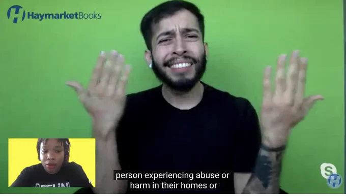 screenshot of asl terp captions and nnene an organizer from DC