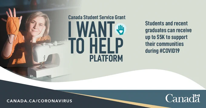Canda Student Service Grant, I Want To Help Platform.