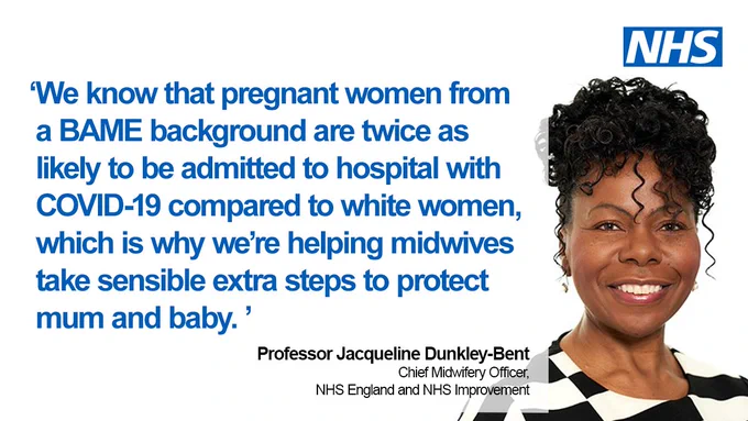 Pregnant women from a BAME background are twice as likely to be admitted with COVID-19 compared to white women.