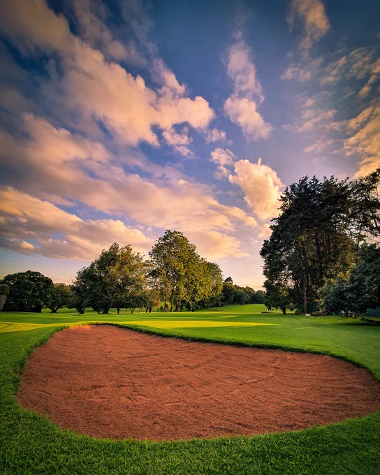 Golf bunker at sunset in Kenya