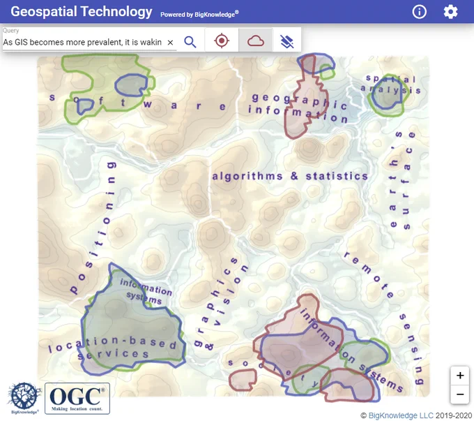 Overlay of paragraphs introducing the #EsriUC2020 plenaries from  https://www.esri.com/en-us/about/events/uc/agenda/plenary. Try it for yourself at https://www.ogc.org/OGCtechExplorer and learn more at https://storymaps.arcgis.com/stories/84730be7a6b04231b110425674f3cb75
