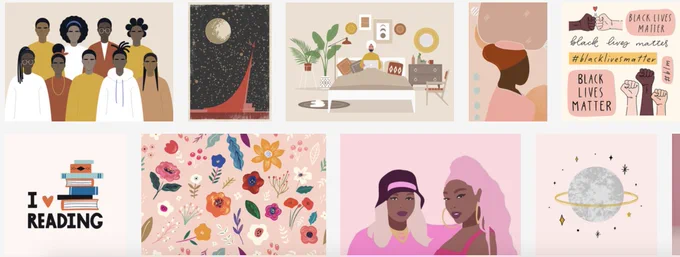 A variety of different vector illustrations available on Adobe Stock. 