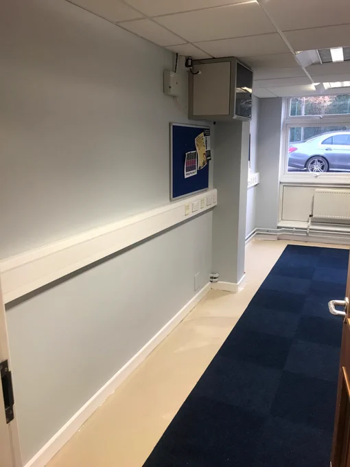 Flooring and decorating to this office over the weekend #flooring #London #Essex #contractor #refurbishment #office #facilities #painting #commercial 