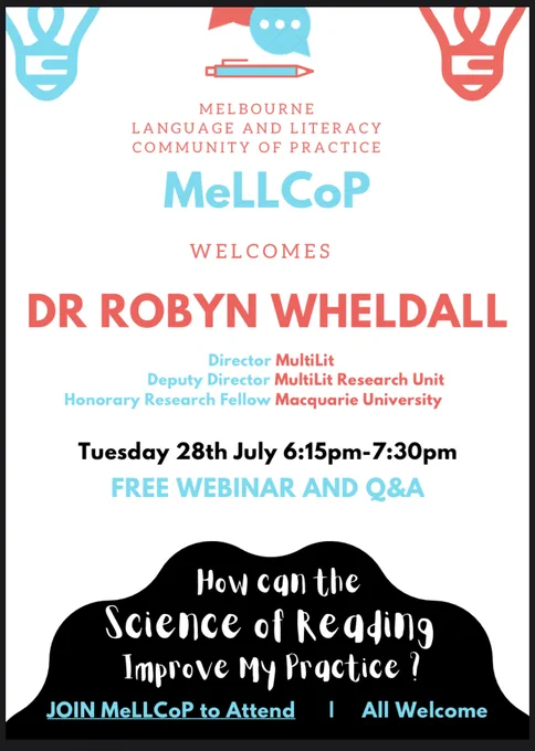 Join us for this special free webinar from Dr Robyn Wheldall entitled "How can the Science of Reading improve my practice"