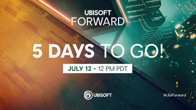 Image with text, which reads '5 days to go! July 12 - 12PM PDT' #Ubiforward