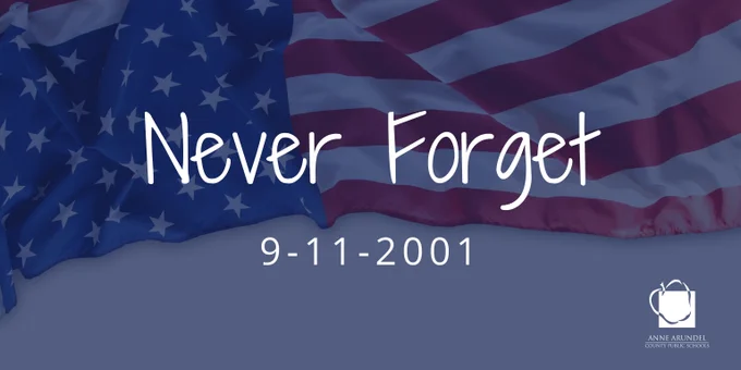 Never Forget 9-11-2001 - American Flag background