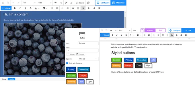 Style the content inside your editor 100% as it will be displayed for your visitors