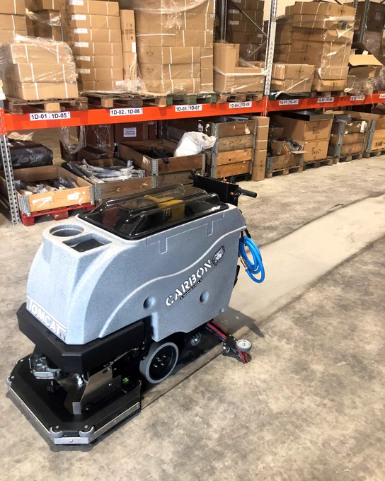 Tomcat Carbon Floor Scrubber Cleans Dirty Floors
