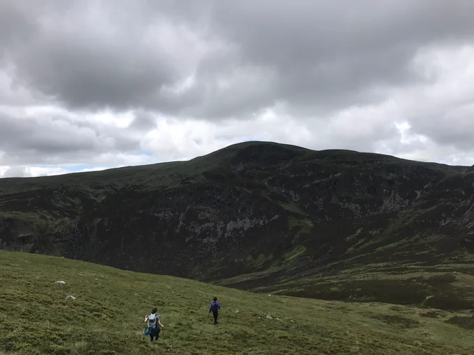 Ben Chonzie, steep hill with grassy and rocky paths. 931m high