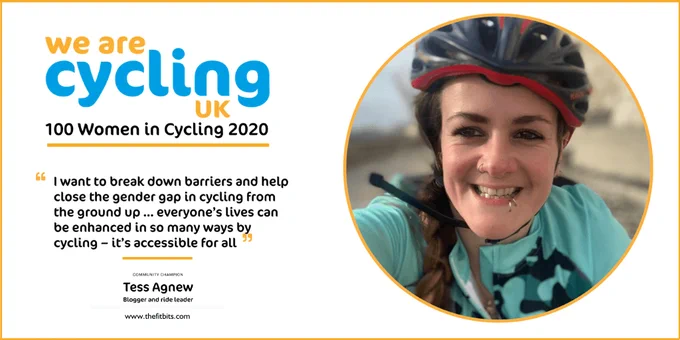 Cycling blogger & ride leader Tess Agnew listed as one of Cycling UK's Top 100 Women in Cycling for 2020