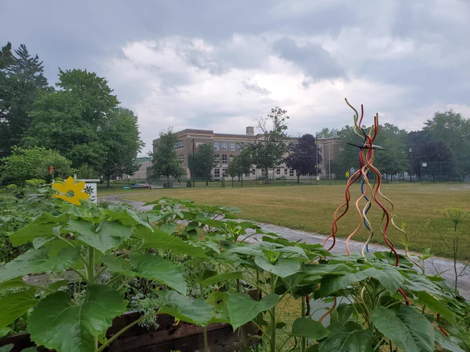 A little rain while working in the Giving Garden today!