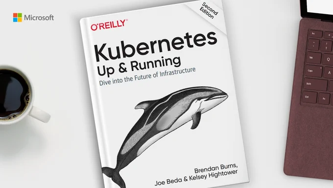 Image of a book with the text on the cover saying "O'REILLY Kubernetes Up & Running. Dive into the Future of Infrastructure"