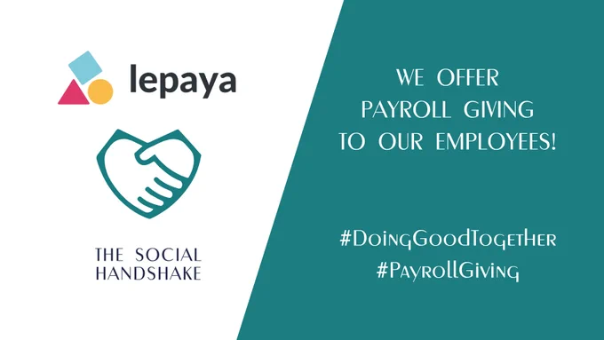 Together with The Social Handshake, we offer payroll giving to our employees.