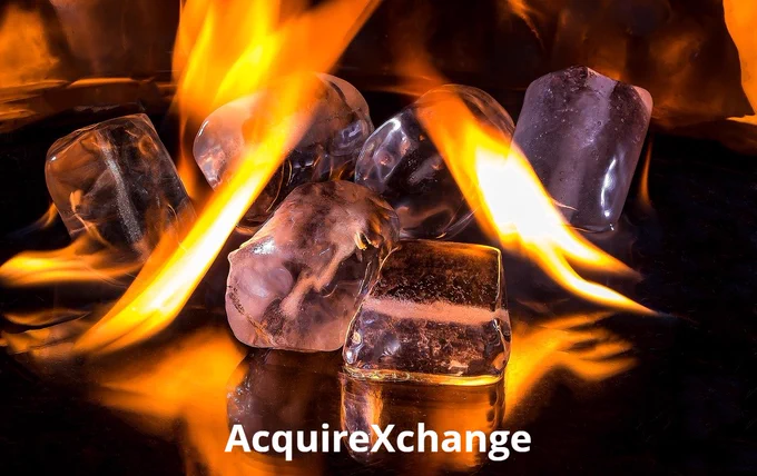 ice cubes, fire, flame